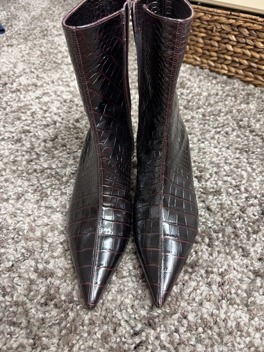 Size 38 zip boot low heel Marion parke